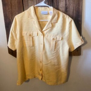 Women's Alfred Dunner Blouse, Yellow, Size 14P
